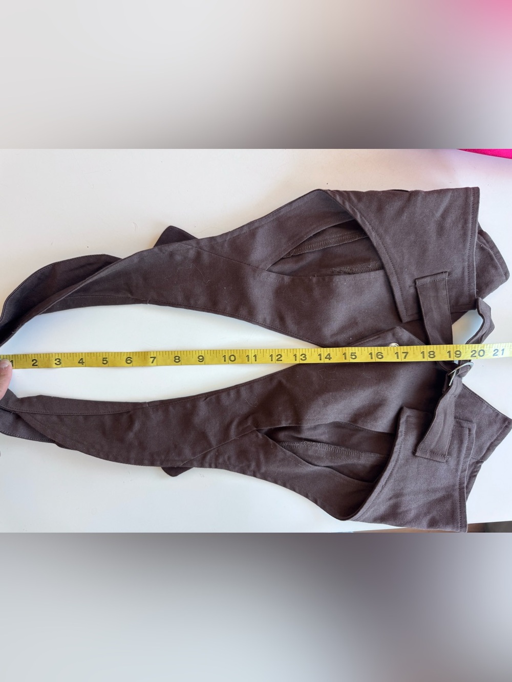 vintage Y2K charlotte russe Brown halter Top neck vest jacket one snap button - Picture 9 of 10